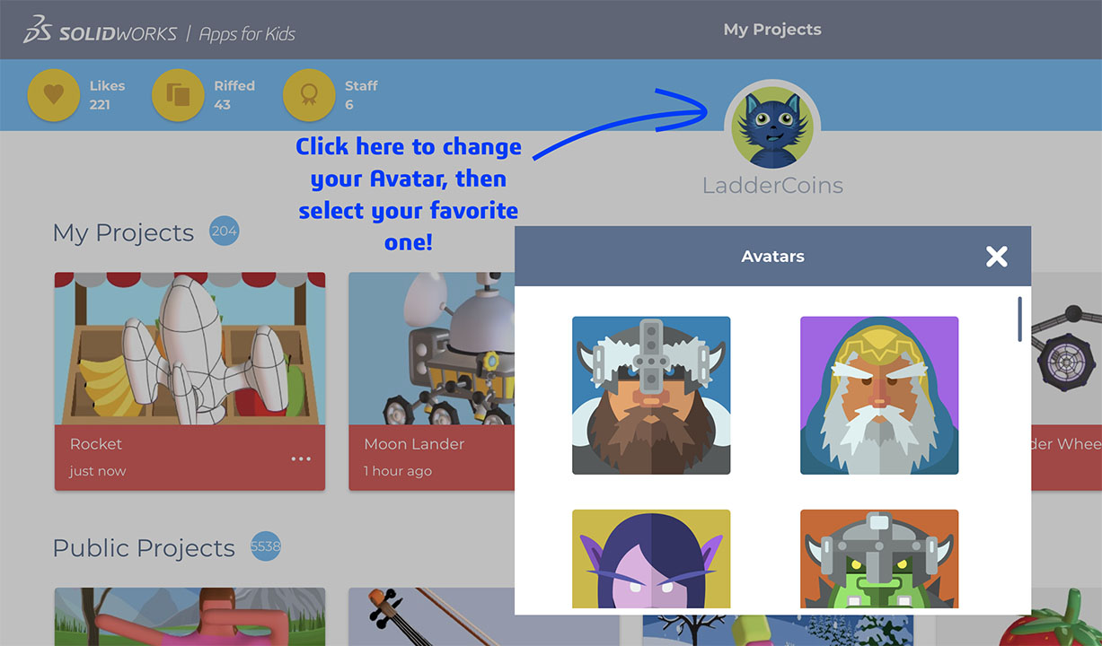 Change avatar - Apps for Kids