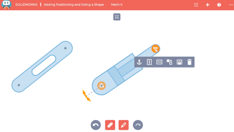 SOLIDWORKS Apps for Kids How-To: Adding, Positioning, and Sizing a Shape in Mech It