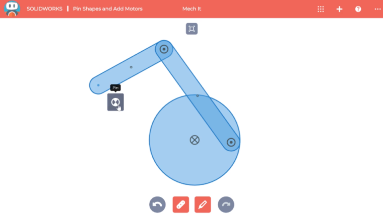 SOLIDWORKS Apps for Kids How-To: Pin Shapes and Add Motors